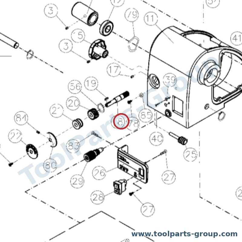 JET JWL1440-108E – Ersatzteil – Spindel Pos. 8 Headstock für JWL-1440, JWL-1440VS
