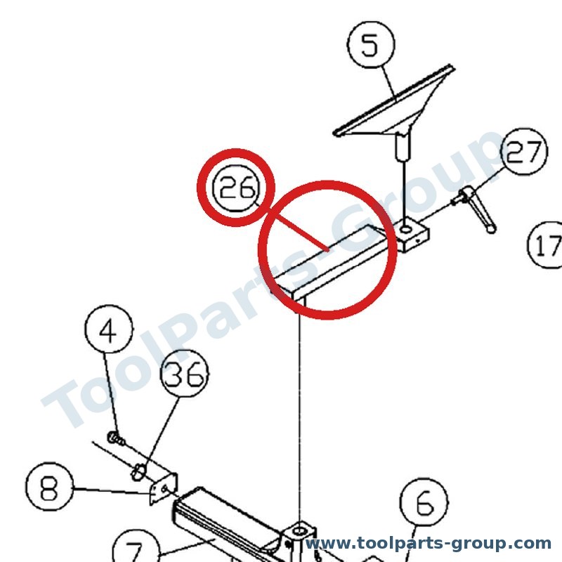 JET JWL1442-226 – Ersatzteil – Extension Werkzeugauflage für JWL-1442