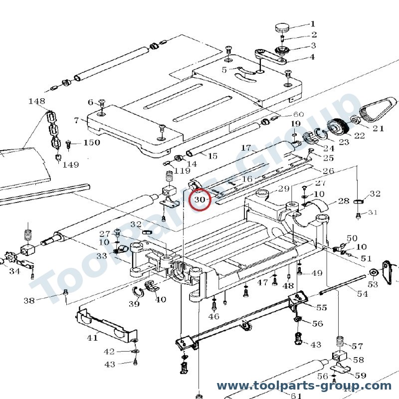 JET JWP12-030 – Ersatzteil – Sägeblatt Klemme Pos. 030 für JWP-12