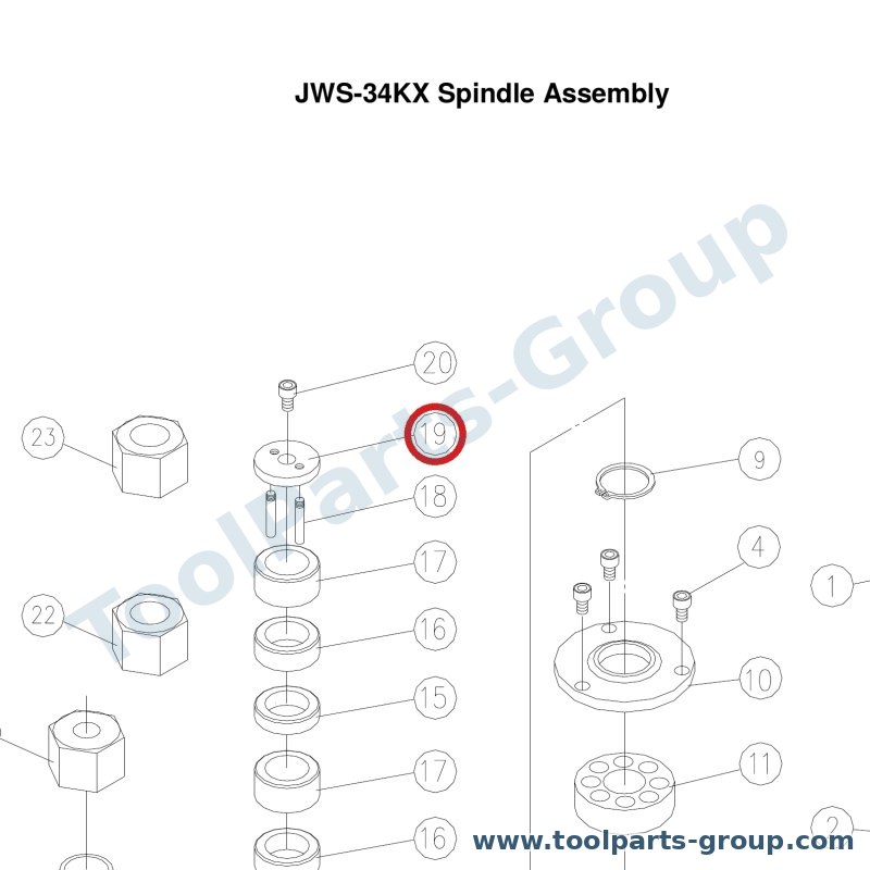 JET JWS34-019E – Ersatzteil – Scheibe Pos. 19 für JWS-34KX
