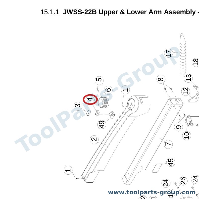 JET JWSS22B-204 – Ersatzteil – Schalter für JWSS-22B