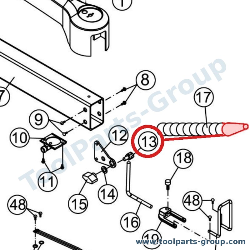 JET JWSS22B-213 – Ersatzteil – Hold unten Klemme Schraube Pos. 13 für JWSS_22B