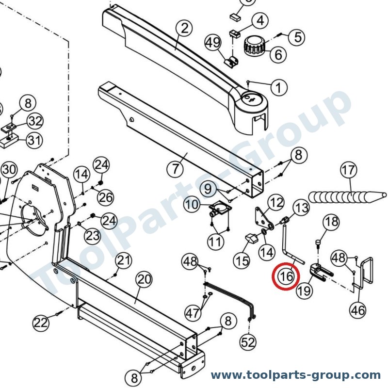 JET JWSS22B-216 – Ersatzteil – Hold unten Stange Pos. 16 für JWSS_22B
