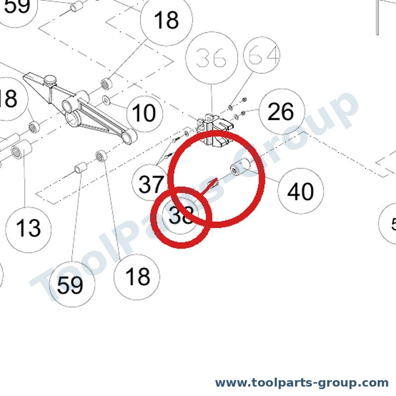 JET JWSS22B-438 – Ersatzteil – Schraube M6X8 Pos. 38 für JWSS-22B