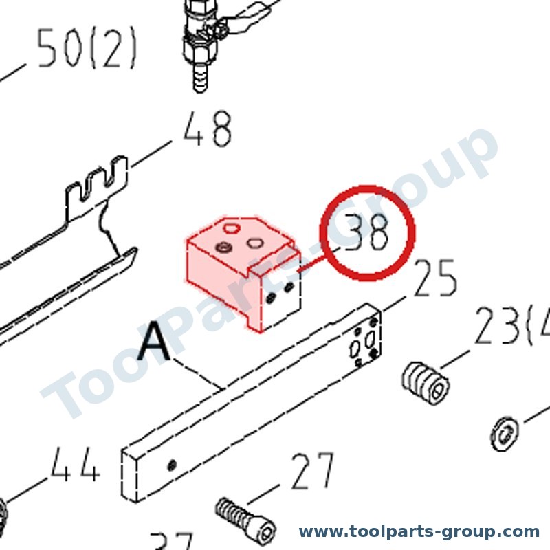 JET MBS708CS-38 – Ersatzteil – Sägeblatt Adjust (vorn ) für MBS-708CS, 708CS