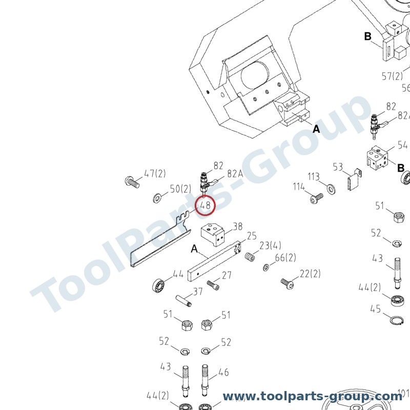 JET MBS708CS-48 – Ersatzteil – Sägeblatt Abdeckung (vorn) Pos. 48 für MBS-708CS, 708CS
