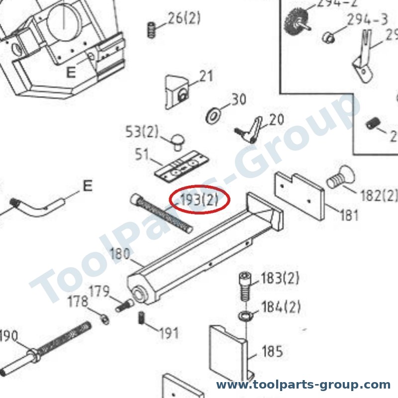 JET MBS910CS-193 – Ersatzteil – Socket Kopf Zylinderschraube M6X110 Pos. 193 für SX-821DA