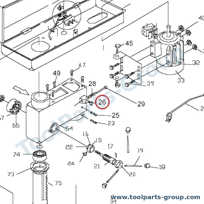 PROMAC PM-212026 – Ersatzteil – Knopf Schraube Pos. 26 /Z für 212, 370, 214, JDP-212