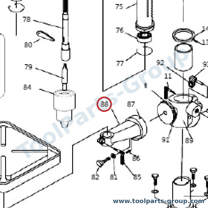 PROMAC PM-212088 – Ersatzteil – Tisch Halterung Pos. 88 212 für 212Z