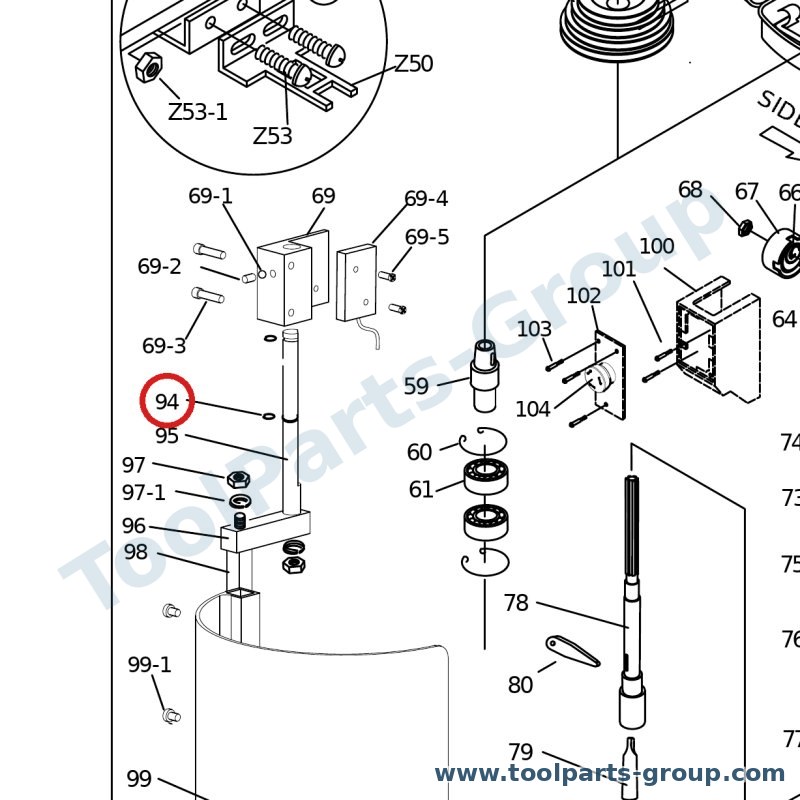 PROMAC PM-212094B – Ersatzteil – Sicherungsring Pos. 94 für 212