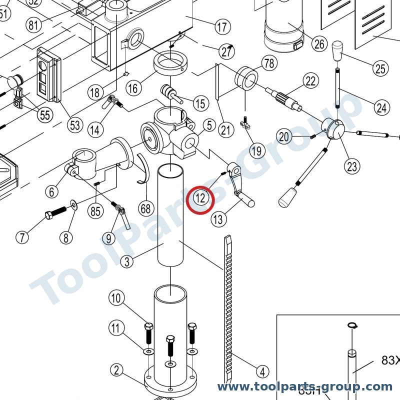 PROMAC PM-212V012 – Ersatzteil – Schraube 1/4 X 1/4 für 212V