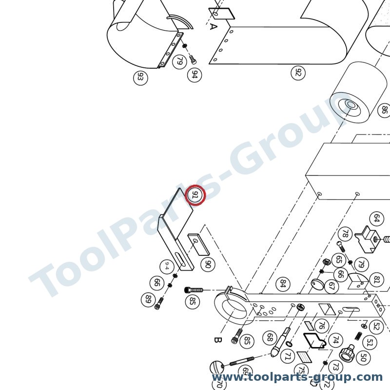 PROMAC PM-321073 – Ersatzteil – links Working Tisch für 322BE1, 321B, 322BC