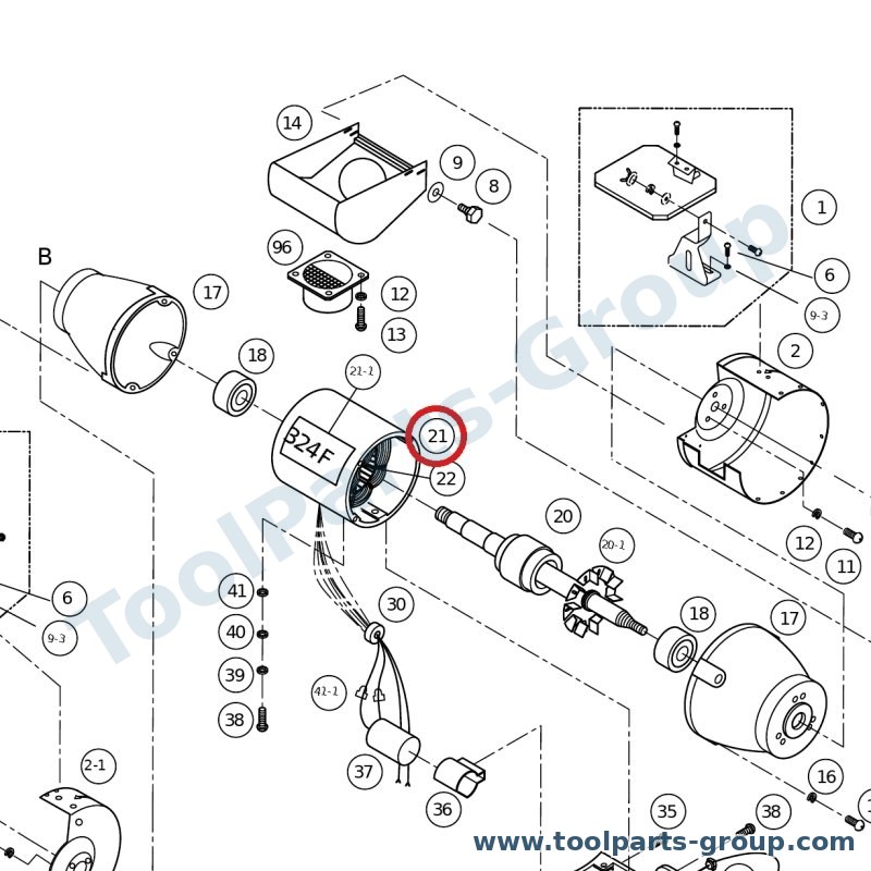 PROMAC PM-324466 – Ersatzteil – Protection Gauche Cplt (2-1 + 6 + 7-2) /F//F für 324E, 325E, 324