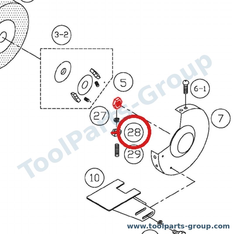 PROMAC PM-326428 – Ersatzteil – Toolrest Baugruppe Pos. 28+29 für 326BE, 326