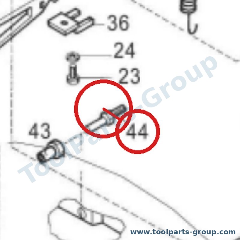 JET PM-354044 – Ersatzteil – Welle, Working Tisch Pos. 44 für 354, 354V, JSS-18