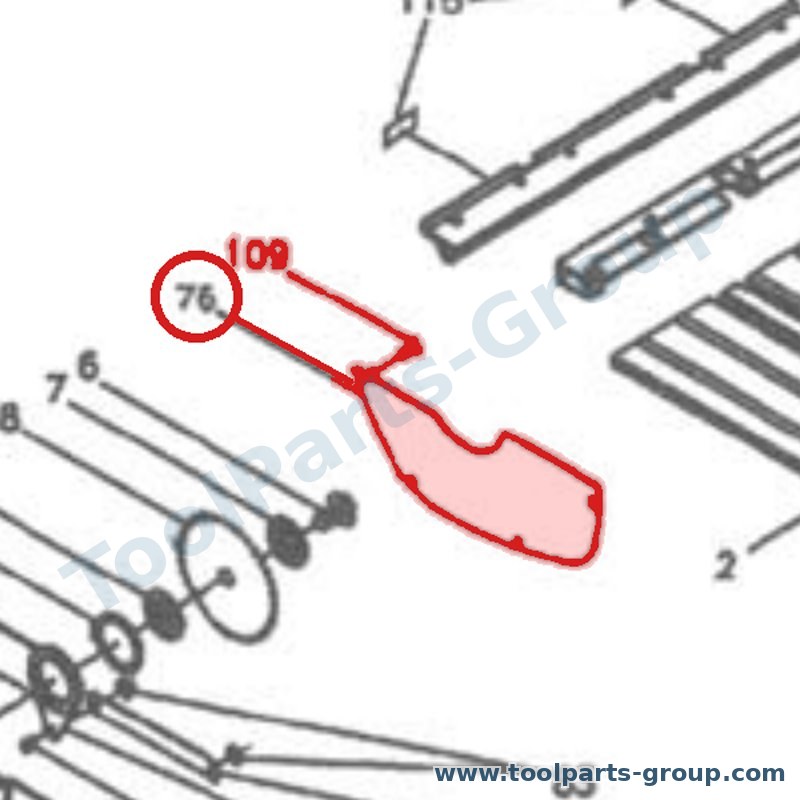 JET PM-355076 – Ersatzteil – Sägeblatt Abdeckung Pos. 76 für 355C