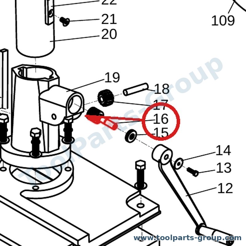 PROMAC PM-387216 – Ersatzteil – Schnecke Zahnrad Pos. 16 387A für JDP-387A, JRD-387A