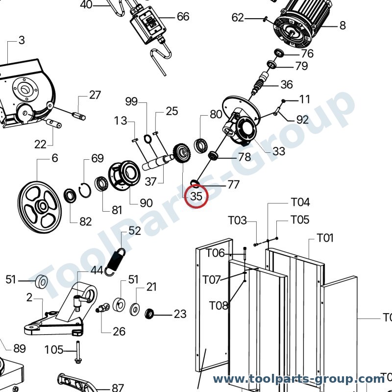 PROMAC PM-815035 – Ersatzteil – Transmission Zahnrad Pos. 35 für SX-815D/DA/DV/DVP, 815D