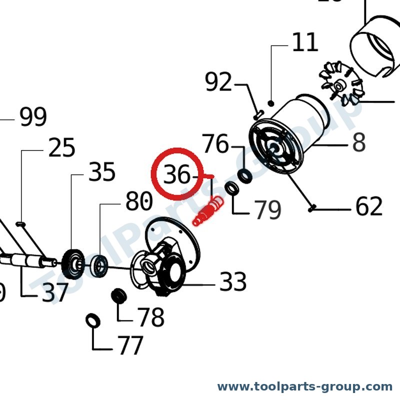 PROMAC PM-815036 – Ersatzteil – Schnecke Zahnrad für SX-815DA/DV/DVP, SX-815DA