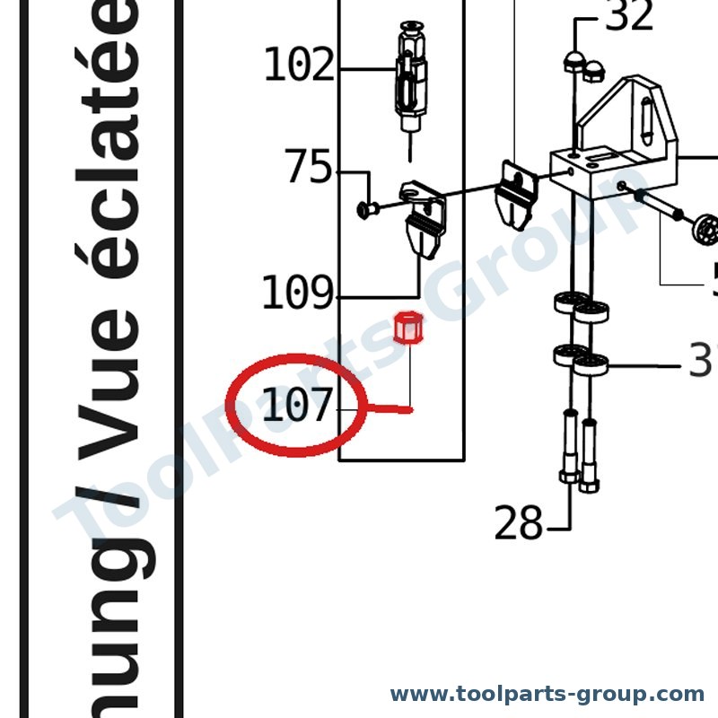 PROMAC PM-815107 – Ersatzteil – Halter Pos. 107 für SX-815DVP, 815DVP