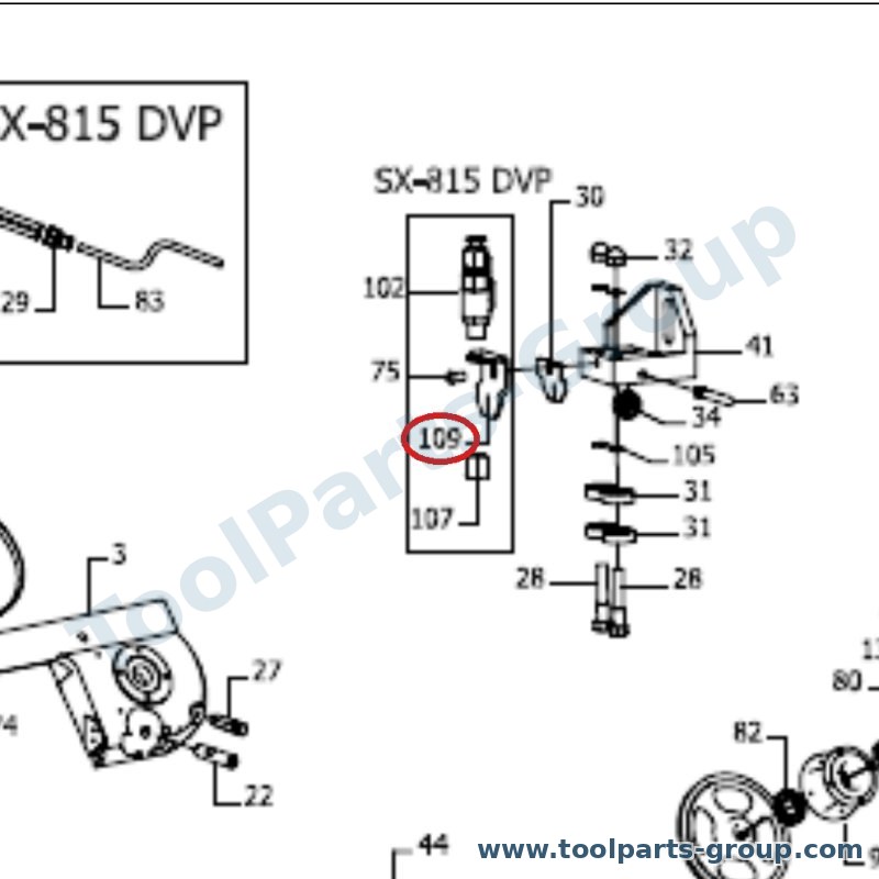 PROMAC PM-815109 – Ersatzteil – Halter Pos. 109 für SX-815DVP, 815DVP