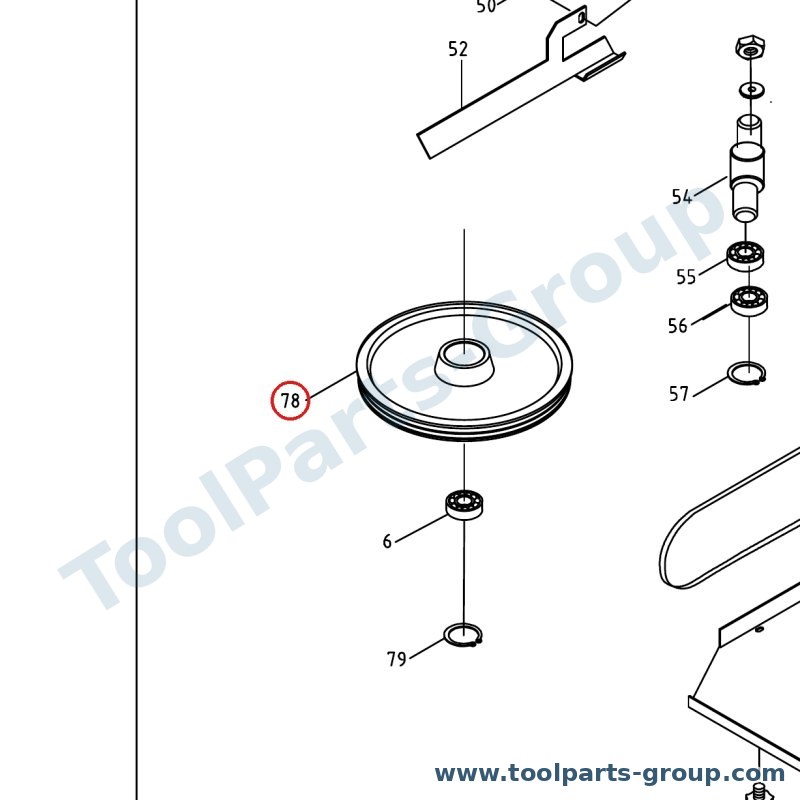 PROMAC PM-818078 – Ersatzteil – Iddle Rad Pos. 78 DIAM265MM für SX-818DV