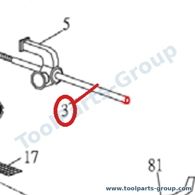 PROMAC PM-822203 – Ersatzteil – Stange Anschlag Stange Pos. 3 für SX-822DB, 822DB