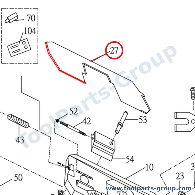 PROMAC PM-822227 – Ersatzteil – Sägeblatt Abdeckung Pos. 27 Sx für SX-822DB, 822DB, SX-822D/DB/DG, 822D