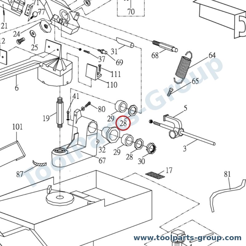 PROMAC PM-822228 – Ersatzteil – Nylon Ring Pos. 28 für SX-822DA/DB/DG, SX-822