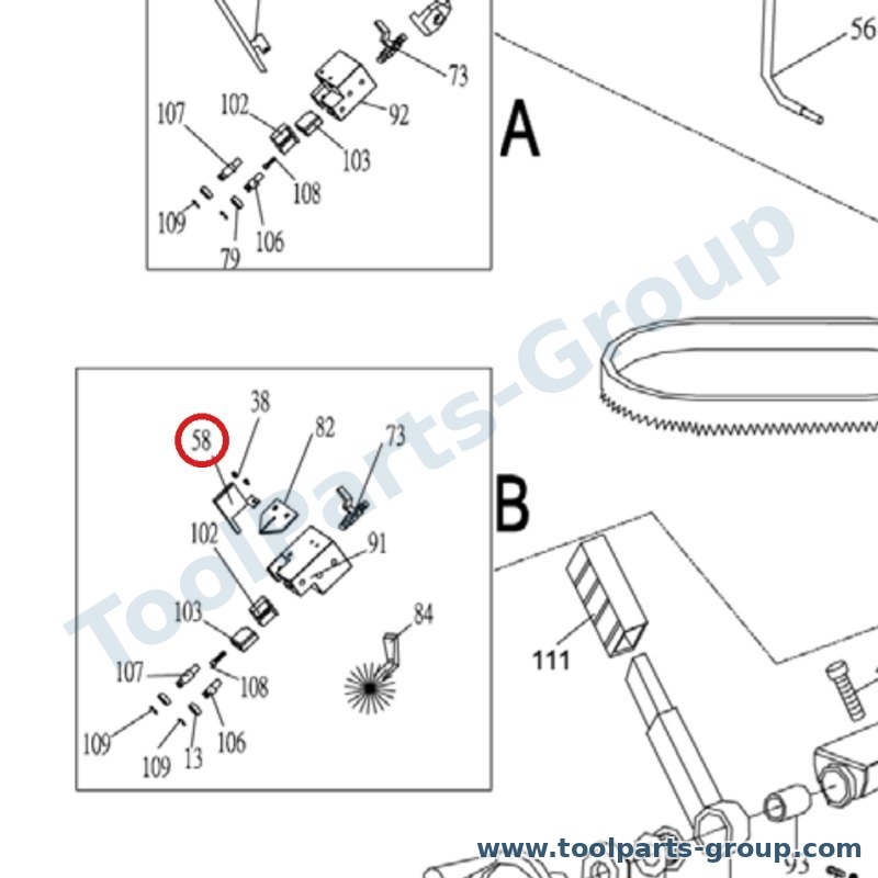 PROMAC PM-822258 – Ersatzteil – Sägeblattschutz Pos. 58 für SX822