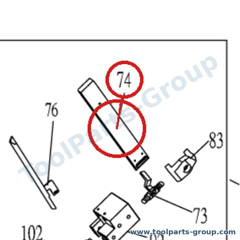 PROMAC PM-822274 – Ersatzteil – Sägeblatt Adjustement Holder Pos. 74 für SX-822DG, 822DG, SX/822D/DG, 822D