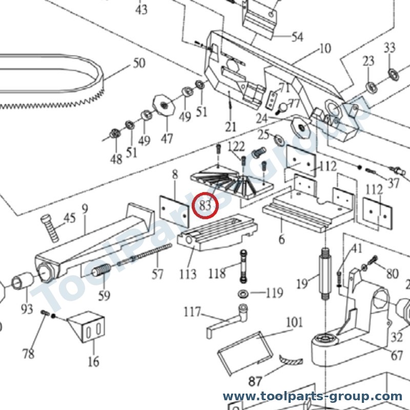 PROMAC PM-822283G – Ersatzteil – Mobile Platte On Part Vice Pos. 83 für SX-822DG, 822DG