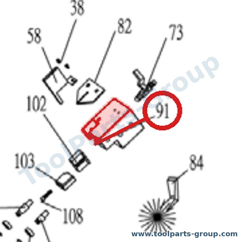 PROMAC PM-822291 – Ersatzteil – Sägeblattführung - links Pos. 91 für SX-822DA/B/DG, SX-822DA