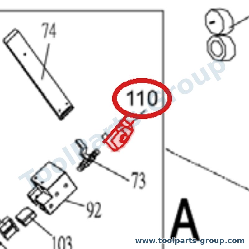 PROMAC PM-822310 – Ersatzteil – Anschlag Stange Pos. 110 Sx für SX-822DB, 822DB