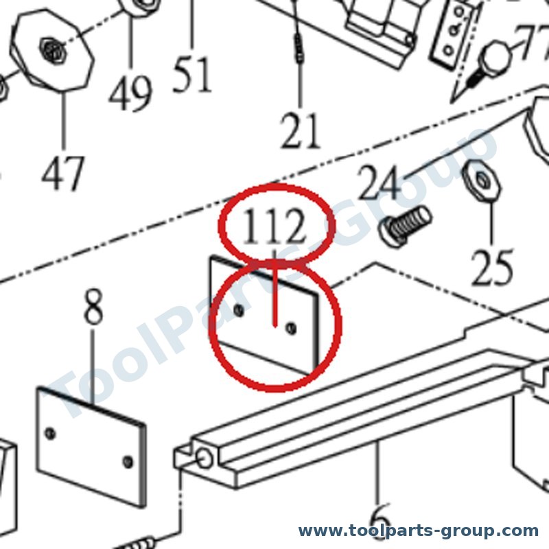 PROMAC PM-822312 – Ersatzteil – Vice Jaw Pos. 112 für SX-822DB, 822DB