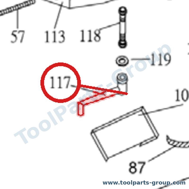 PROMAC PM-822317G – Ersatzteil – Hebel Pos. 117 für SX-822DG, 822DG