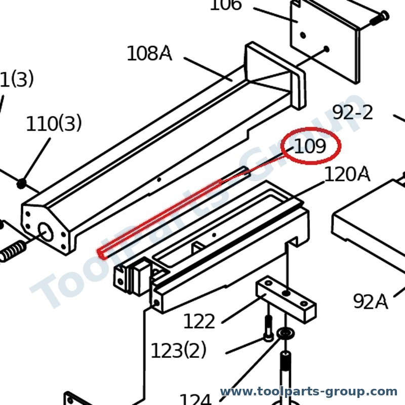 PROMAC PM-823109 – Ersatzteil – Dovetail Platte Pos. 109 für SX-823DG, 823DG