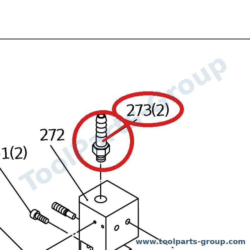 PROMAC PM-823273 – Ersatzteil – Schlauch Adaptor On Sägeblattführung für SX823/827, SX823, SX-823/827, 823