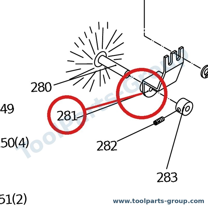 PROMAC PM-823281 – Ersatzteil – Bürste Klemme Pos. 281 Sx für SX-823DG, 823DG, SX-827-823DG/DGS