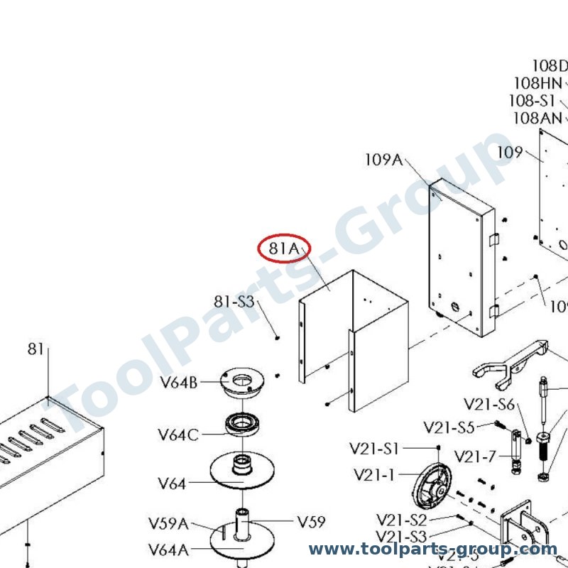 PROMAC PM-825881A – Ersatzteil – Abdeckung Riemen für BX-825VT, 825VT, BX-820