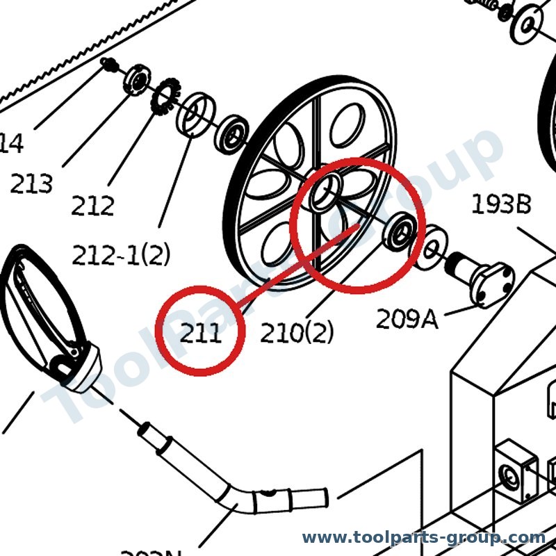 PROMAC PM-827211 – Ersatzteil – Iddle Rad Pos. 211 Sx 827DGSA für SX-827DGSA, SX823DGSVI