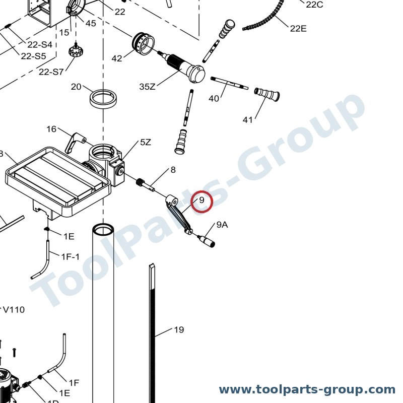 PROMAC PM-930009 – Ersatzteil – Tisch Griff für 930C, BX-833/840, 833, 840