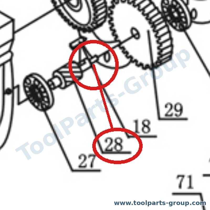 PROMAC PM-991328 – Ersatzteil – Intermedaire Welle Pos. 28 für 991F
