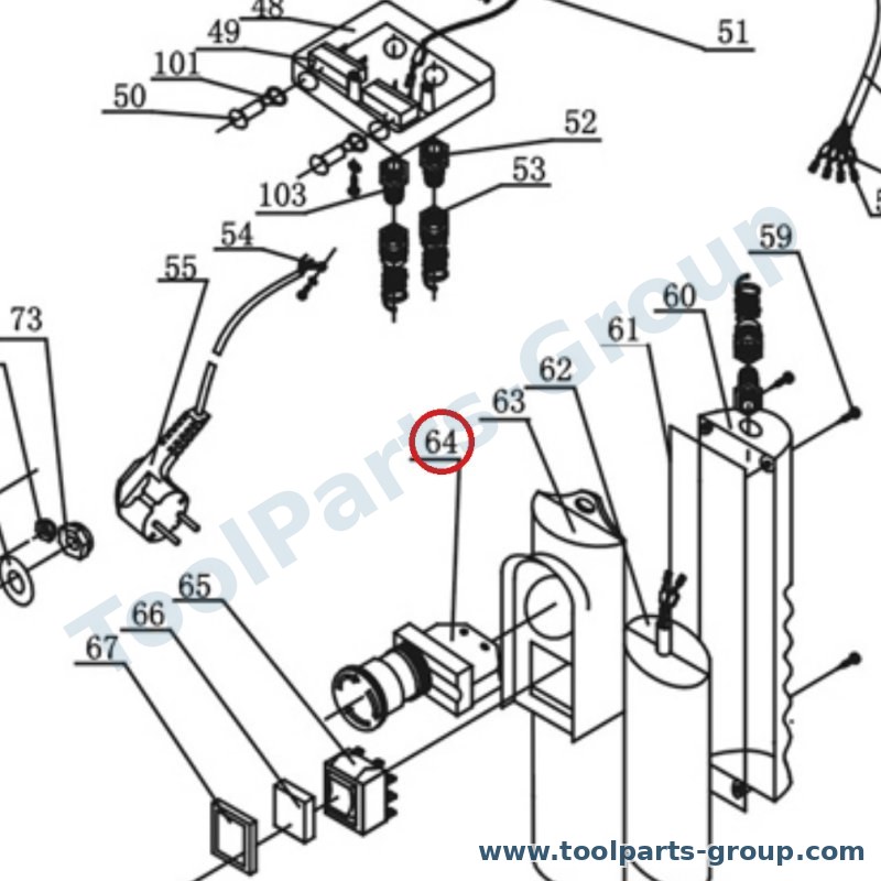 PROMAC PM-991364 – Ersatzteil – Not-Aus-Schalter Pos. 64 für 991F, 990F