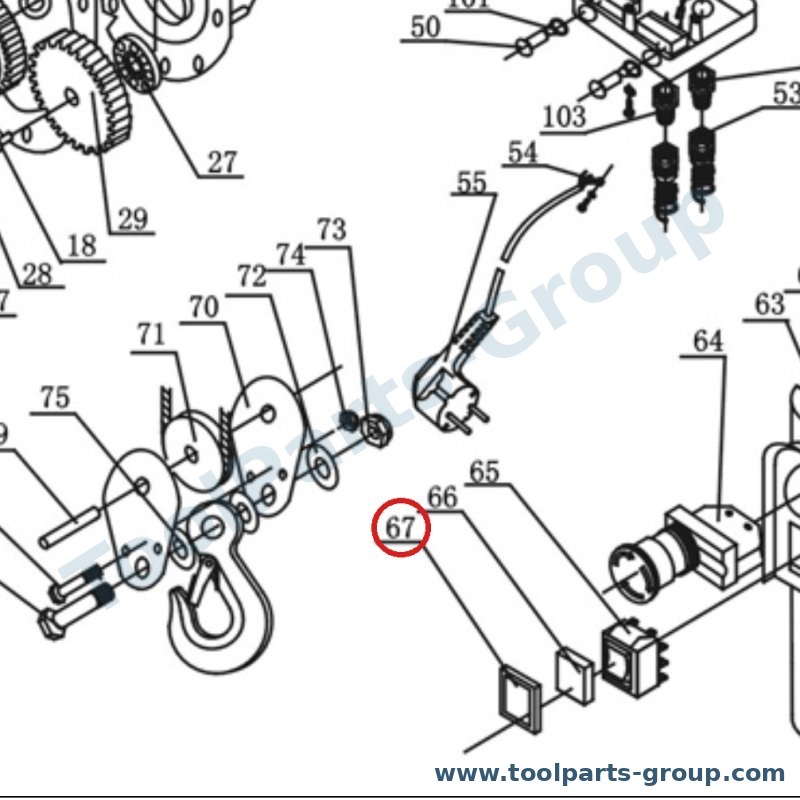 PROMAC PM-991367 – Ersatzteil – Schalter Loop Pos. 67 für 991F, 990F
