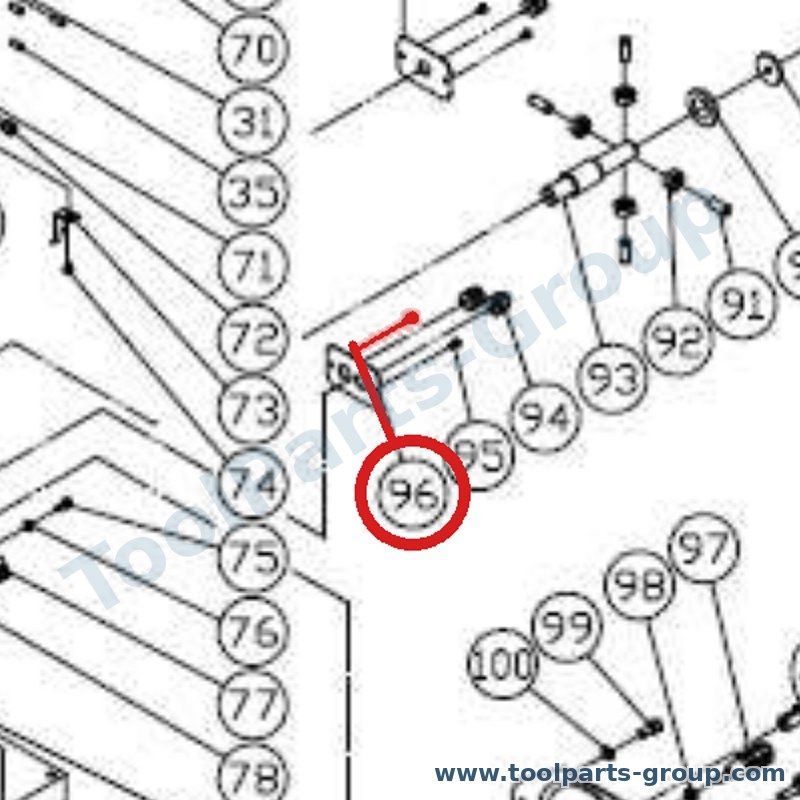 JET PM1500-083 – Ersatzteil – Pos. 96 Strain Relief Fixed Platte für JWBS-15