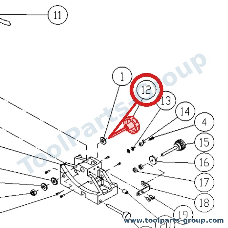 JET PM1500-085-12 – Ersatzteil – Adjustment Knopf Schraube Pos. 12 für JWBS-15M