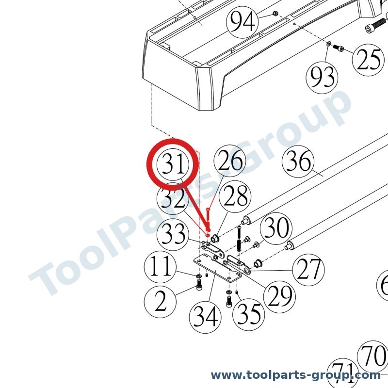 JET PM2244-125 – Ersatzteil – Druckfeder Pos. 31 für JWDS-1836M