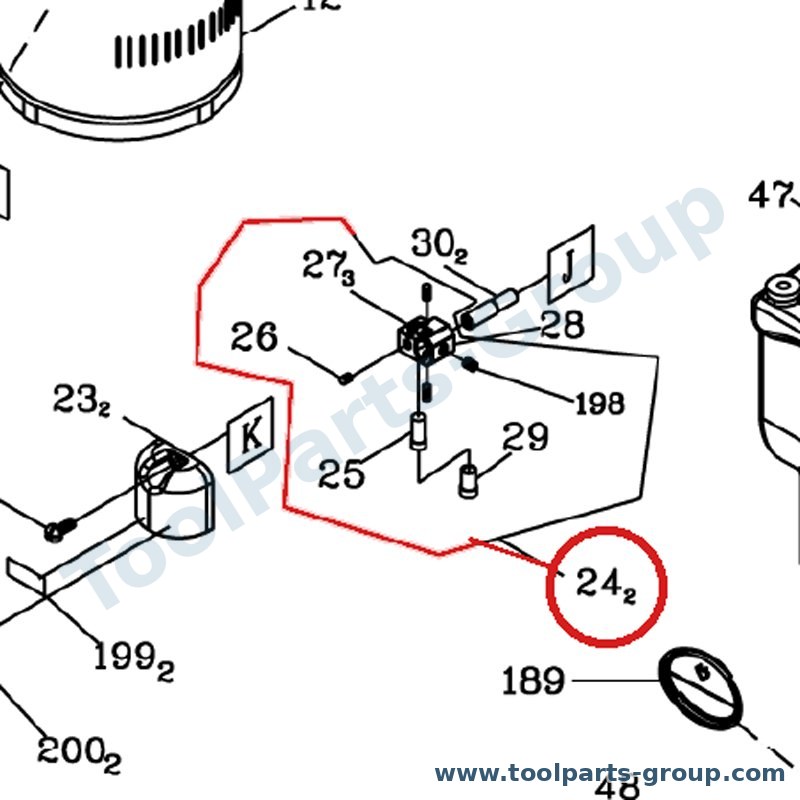 JET PM2800L-03 – Ersatzteil – Laser Baugruppe (Pos. 25,26,27,28,29,198) für JDP-2800VS