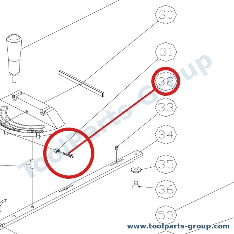 JET SP050400 – Ersatzteil – Pan Kopf Schraube M5X20 für JTS-250